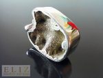 Natural Pyrite Gold Druzy STERLING SILVER 925 Pendant Apple Shape Exclusive Gift Stone of Success