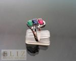 Genuine Precious Sapphire Ruby Emerald Sterling Silver Ring Natural Gemstones Size 7.5, 8