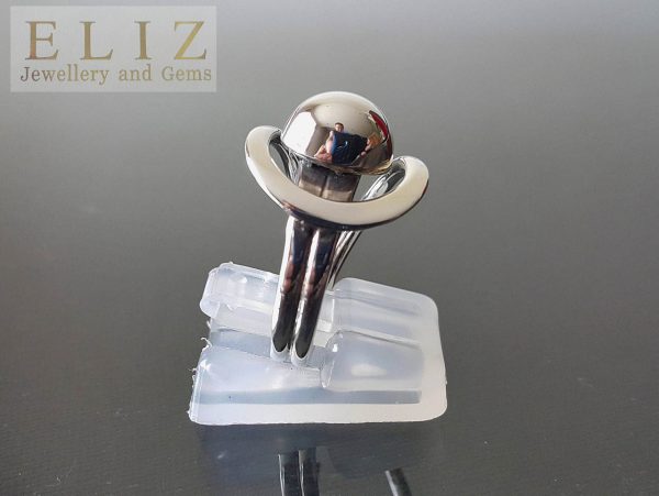 Solid Sterling Silver 925 Ring Ball Sphere