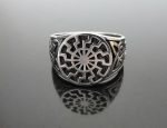 925 Sterling Silver Ring Stunning Mammen Ornament Sun Symbol Viking Pagan Talisman Amulet