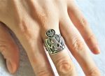 Pharaoh 925 STERLING SILVER Sacred Signs Scarab Egypt Ring Ancient Handmade Spirit Talisman Amulet Exclusive Design