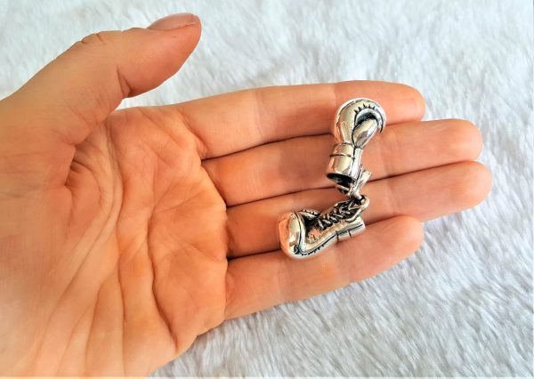 Boxing Gloves 925 STERLING SILVER Pendant Charm Champion Sport Exclusive Gift Heavy Duty Solid 36 grams