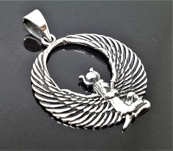 Isis Goddess STERLING SILVER 925 Pendant Ancient Egyptian Goddess Mother of Horus Divine Mother of the Pharaoh Talisman Amulet