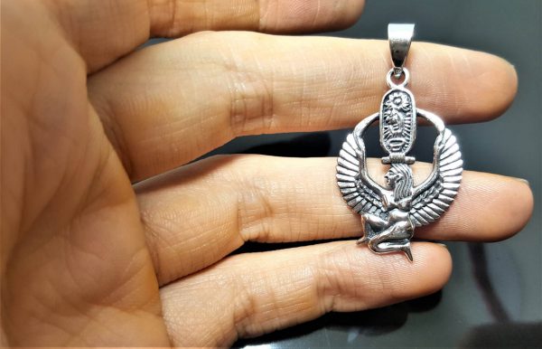 Isis Goddess STERLING SILVER 925 Pendant Ancient Egyptian Goddess Mother of Horus Divine Mother of the Pharaoh Talisman Amulet