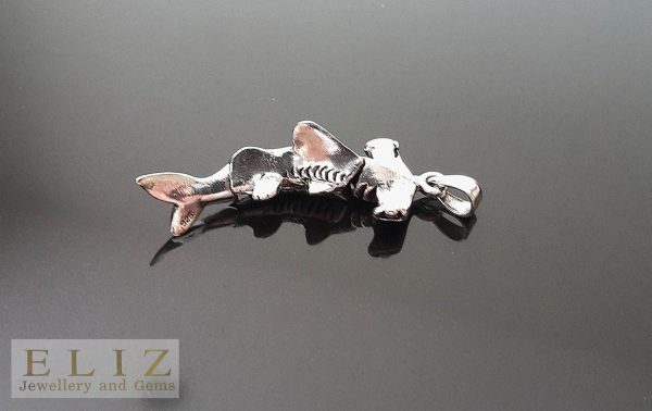 Shark Pendant 3D Movable Hammer Head Shark 925 Sterling Silver Pendant Talisman