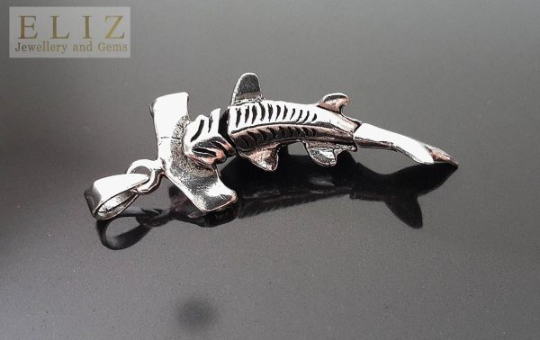 Shark Pendant 3D Movable Hammer Head Shark 925 Sterling Silver Pendant Talisman