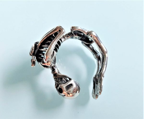 Skeleton Sterling Silver 925 Ring Yoga Skull Gothic Rock Punk Exclusive Design