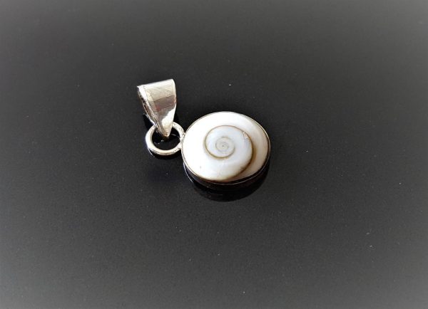 Shell Pendant STERLING SILVER 925 Shiva Eye Shell Necklace Natural Ocean Shell Talisman Amulet Kundalini Symbol