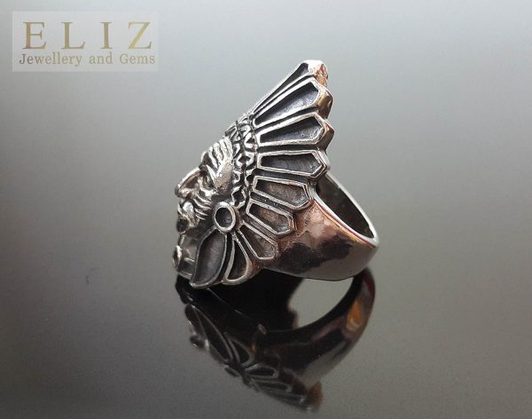 American Indian Chief Ring 925 Sterling Silver Tribal Chief Handmade Exclusive Design Heavy 19 grams