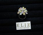 FIREWORK Ring with Peridot Amethyst Blue Topaz and Citrine, 925 Sterling Silver, Rhodium Plated 12.2g