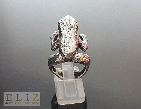 Frog Ring 925 Sterling Silver Good Luck Talisman Amulet Exclusive Design Handmade Adjustable