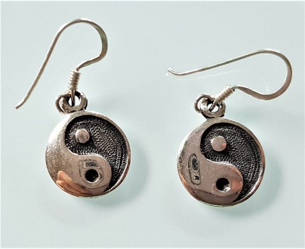 Yin Yang Earrings STERLING SILVER 925 Energy Balance Harmony Talisman Amulet