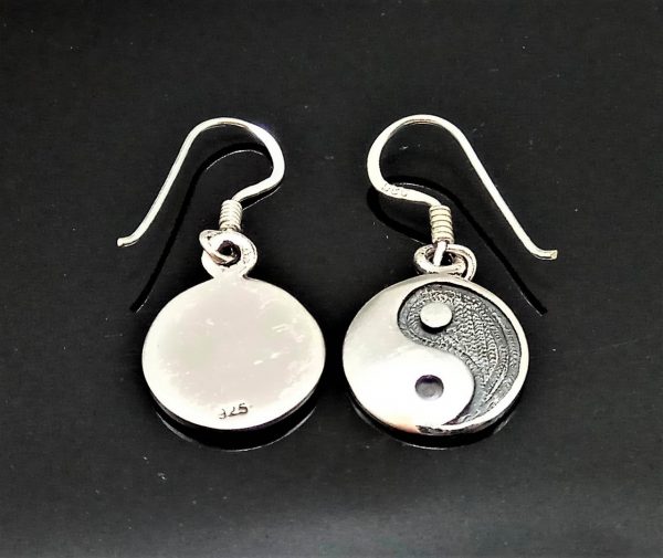 Yin Yang Earrings STERLING SILVER 925 Energy Balance Harmony Talisman Amulet