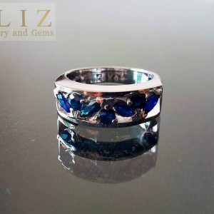 Sapphire STERLING SILVER 925 Ring Genuine Perfect Precious Natural Gemstone Size 7,8,10