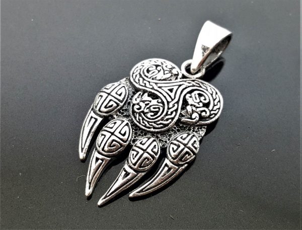 Bear Paw Claw Sterling Silver 925 Pendant Triskelion Viking Bear Paw Claw Slavic Warding Veles Talisman Amulet