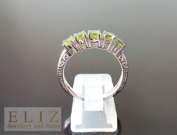 Peridot Sterling Silver 925 Ring Genuine Peridot Precious Gemstone Classic Gift SIZE 7,8,9