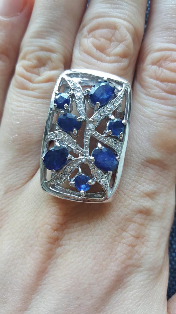 Saphhire Sterling Silver 925 RING Genuine Precious RARE UNTREATED Sapphire Exclusive Gift