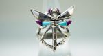 Dragonfly Ring 925 Sterling Silver Handmade Natural Amethyst, Turquoise, Labordorite, Mother of Pearl Butterfly Ring