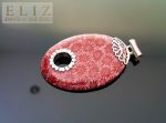 Red Coral Pendant 925 Sterling Silver Balinese Genuine Natural Stone Taisman Amulet
