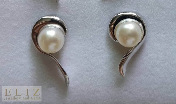 Pearl Stud Earrings 925 Sterling Silver Natural White Freshwater Bridal Bridesmaids Gift