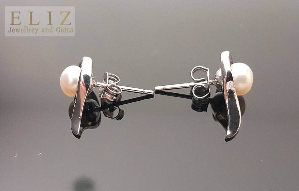 Pearl Stud Earrings 925 Sterling Silver Natural White Freshwater Bridal Bridesmaids Gift
