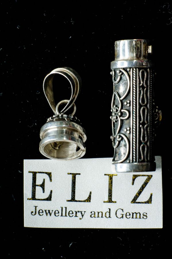 Locket Pendant Sterling Silver 925 CLEOPATRA Poison/Medicine/Perfume With Genuine CITRINE Natural Gemstone