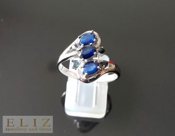 Sapphire Sterling Silver 925 Ring Genuine Precious RARE UNTREATED Sapphire Exclusive Gift