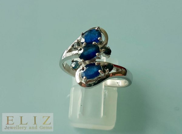 Sapphire Sterling Silver 925 Ring Genuine Precious RARE UNTREATED Sapphire Exclusive Gift
