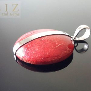 Natural Red Coral Sterling Silver 925 Pendant Custom Made Gift