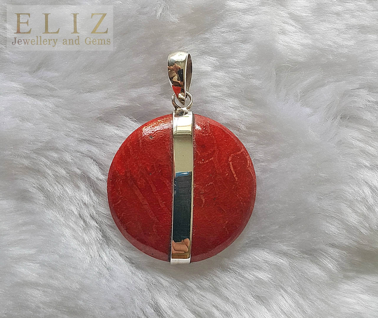 Natural Red Coral Sterling Silver 925 Pendant Custom Made Gift - ELIZ