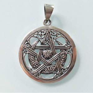 Pentagram Pendant STERLING SILVER 925 Crescent Moon Star Energy Balance Sacred Symbols Talisman Amulet