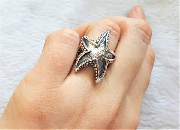 Starfish Sterling Silver 925 Ring Starfish Ocean Star Sea Nautical Talisman Gift