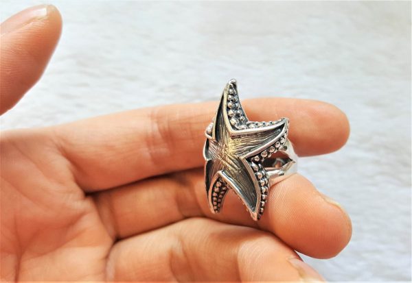 Starfish Sterling Silver 925 Ring Starfish Ocean Star Sea Nautical Talisman Gift