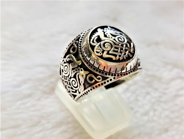 Odin Horse 925 Sterling Silver Ring Sleipnir Steed Viking Ring Scandinavian Sacred Symbols Talisman Protective Amulet Norse Viking
