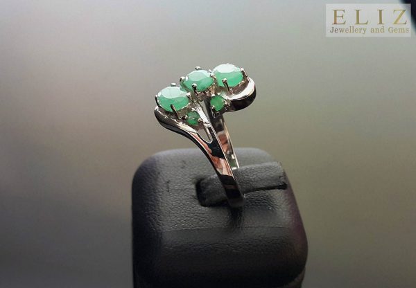 Genuine EMERALD Sterling Silver 925 Ring Natural Gemstones Untreated