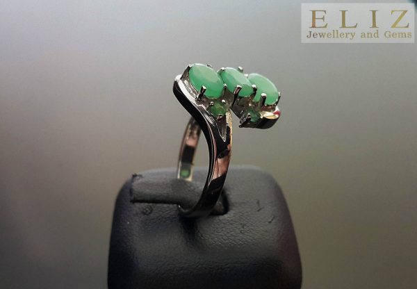 Genuine EMERALD Sterling Silver 925 Ring Natural Gemstones Untreated