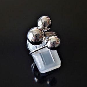 STERLING SILVER 925 Ring Three Balls Stylish Geometric Modern Ring Simple Beauty Exclusive Design Gift for Her