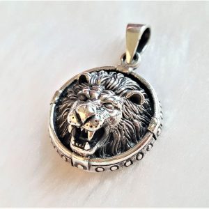 Lion 925 STERLING SILVER Pendant LION Head Royal Leo King Exclusive Gift Talisman Amulet Symbol of Power