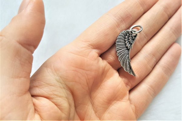 Angel's Wing Pendant 925 STERLING SILVER Eagle's Wing Good Luck Handmade Talisman Amulet