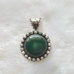 Genuine MALACHITE Sterling Silver 925 Pendant Sun Symbol White Pearls Natural Gemstones Exclusive Gift Talsiman Amulet