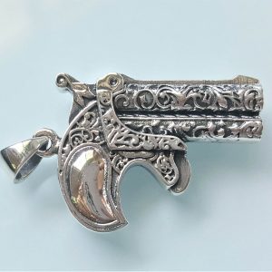 Spanish Pirate Handgun 925 Sterling Silver Pendant Gun single shot Exclusive Handmade Heavy Solid Silver 26 Grams