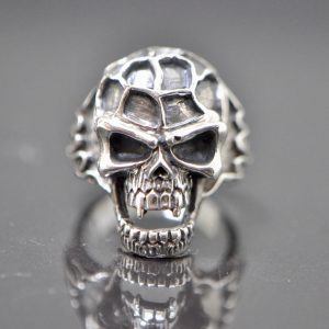 Fire Skull 925 Sterling Silver Ring Exclusive Design Brutal Skull