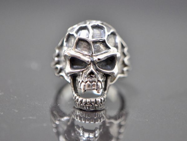 Fire Skull 925 Sterling Silver Ring Exclusive Design Brutal Skull