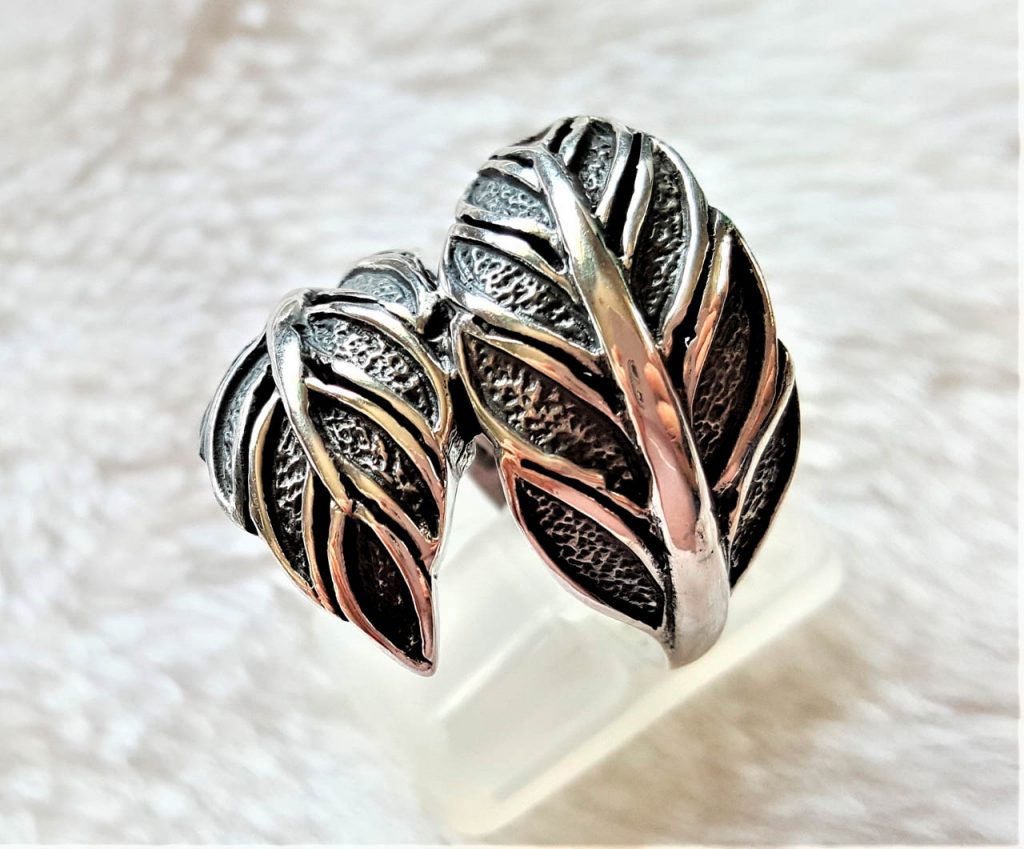 Leaf Ring STERLING SILVER 925 Leaves Nature Unique Design Exclusive ...