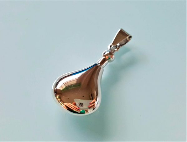 Sterling Silver 925 Locket Pendant Water Tight Pear Drop Shape Perfume/Essential Oil 3D Locket/Pendant
