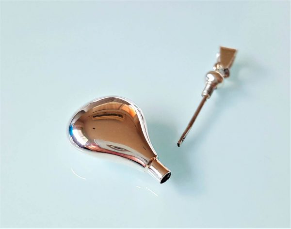 Sterling Silver 925 Locket Pendant Water Tight Pear Drop Shape Perfume/Essential Oil 3D Locket/Pendant