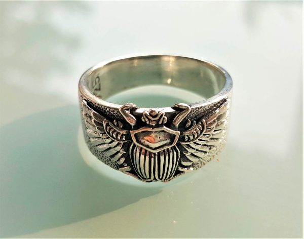 Scarab 925 STERLING SILVER Ring Egyptian god Khepri Sacred Symbol Exclusive Gift Talisman Amulet