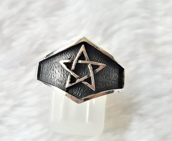Pentacle Sterling Silver Ring Talisman Pentagram Star Occult Sacred Symbol Protective Amulet Exclusive Gift