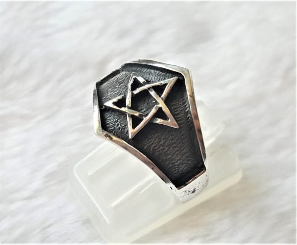 Pentacle Sterling Silver Ring Talisman Pentagram Star Occult Sacred Symbol Protective Amulet Exclusive Gift