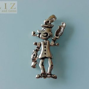 Popeye Sterling Silver 925 Pendant The Sailor/Olive Oyl Cartoon Gift MOVABLE Legs Arms Head Sea Anchor